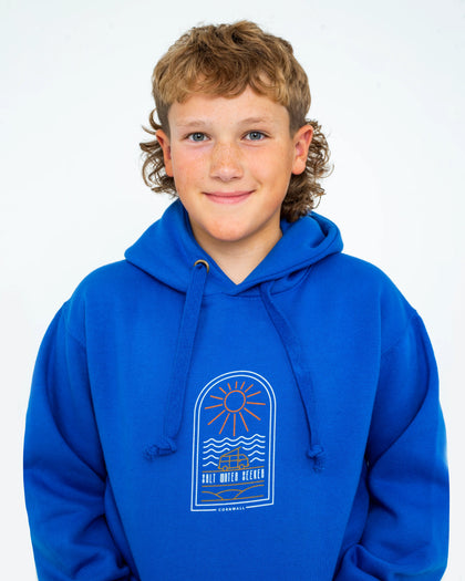 Boys Bus Hoodie in Royal Blue