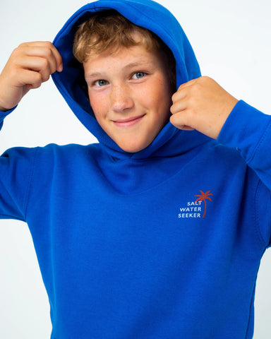 Boys Palm Hoodie in Royal Blue