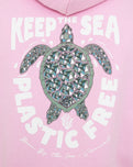 Girls Turtle Hoodie in Baby Pink