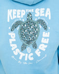 Girls Turtle Hoodie in Powder Blue