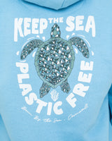 Girls Turtle Hoodie in Powder Blue