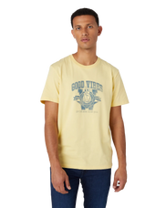 The Wrangler Mens Varsity T-Shirt in Pineapple Slice