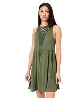 The Superdry Womens Vintage Lace Racer Dress in Thyme