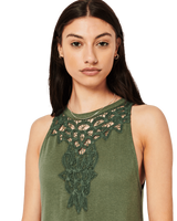 The Superdry Womens Vintage Lace Racer Dress in Thyme