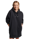 The Superdry Womens Embroidered Logo Hooded Dress in Black