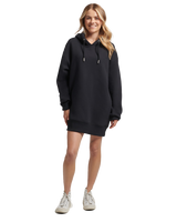 The Superdry Womens Embroidered Logo Hooded Dress in Black