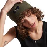 The Superdry Womens Classic Knitted Beanie in Olive Green Marl