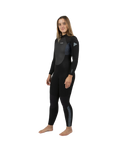 The Alder Womens Stealth 4/3mm Back Zip Wetsuit in Black & Slate Black