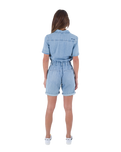 The Hurley Womens Oceancare Denim Overall in Light Denim