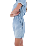 The Hurley Womens Oceancare Denim Overall in Light Denim