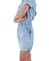 The Hurley Womens Oceancare Denim Overall in Light Denim