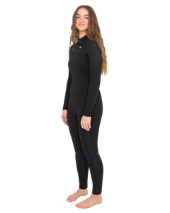 Comp 5/4mm Chest Zip Wetsuit in Black/Black