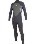 The Alder Mens Impact 3/2mm Back Zip Wetsuit in Black & Deep Grey