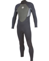 The Alder Mens Impact 3/2mm Back Zip Wetsuit in Black & Deep Grey
