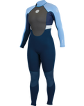 The Alder Womens Womens Impact 3/2mm Back Zip Wetsuit in Blue Ribbon, Acid Blue & Fog Blue