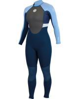 The Alder Womens Womens Impact 3/2mm Back Zip Wetsuit in Blue Ribbon, Acid Blue & Fog Blue