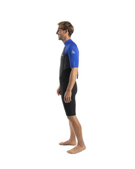 The Alder Mens Impact 3/2mm Shorty Wetsuit in Black & Royal Ash