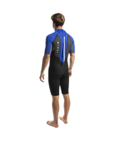 The Alder Mens Impact 3/2mm Shorty Wetsuit in Black & Royal Ash