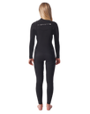 The Rip Curl Womens Womens Dawn Patrol 4/3mm Chest Zip Wetsuit in Black