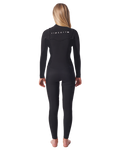 The Rip Curl Womens Womens Dawn Patrol 4/3mm Chest Zip Wetsuit in Black