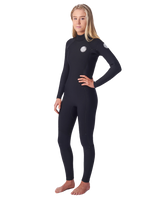 The Rip Curl Womens Womens Dawn Patrol 5/3mm Back Zip Wetsuit (2022) in Black