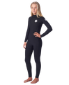 The Rip Curl Womens Dawn Patrol 4/3mm Back Zip Wetsuit (2020) in Black