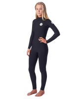 The Rip Curl Womens Dawn Patrol 4/3mm Back Zip Wetsuit (2020) in Black