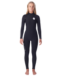 The Rip Curl Womens Dawn Patrol 4/3mm Back Zip Wetsuit (2020) in Black
