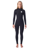 The Rip Curl Womens Dawn Patrol 3/2mm Back Zip Wetsuit in Black