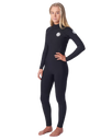 The Rip Curl Womens Dawn Patrol 3/2mm Back Zip Wetsuit in Black