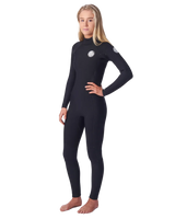 The Rip Curl Womens Dawn Patrol 3/2mm Back Zip Wetsuit in Black