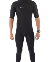 The Rip Curl Mens Dawn Patrol 2mm Chest Zip Wetsuit in Black