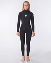 The Rip Curl Womens Dawn Patrol Performance 3/2mm Chest Zip Wetsuit in Black