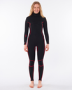 The Rip Curl Womens Dawn Patrol Performance 3/2mm Chest Zip Wetsuit in Black