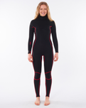 The Rip Curl Womens Dawn Patrol Performance 3/2mm Chest Zip Wetsuit in Black