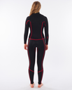 The Rip Curl Womens Dawn Patrol Performance 3/2mm Chest Zip Wetsuit in Black