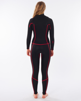 The Rip Curl Womens Dawn Patrol Performance 3/2mm Chest Zip Wetsuit in Black