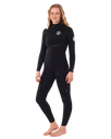 The Rip Curl Womens Womens E-Bomb 4/3mm Zipless Wetsuit in Black
