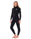 The Rip Curl Womens Womens E-Bomb 4/3mm Zipless Wetsuit in Black