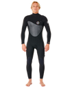 The Rip Curl Mens Flashbomb Heat Seeker 3/2mm Zip Free Wetsuit in Black