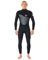 The Rip Curl Mens Flashbomb Heat Seeker 3/2mm Zip Free Wetsuit in Black