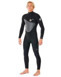 The Rip Curl Mens Flashbomb Heat Seeker 3/2mm Zip Free Wetsuit in Black