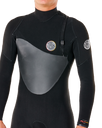 The Rip Curl Mens Flashbomb Heat Seeker 3/2mm Zip Free Wetsuit in Black