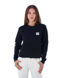 The Hurley Womens Supply Waffle Long Sleeve T-Shirt in Black