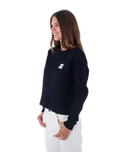 The Hurley Womens Supply Waffle Long Sleeve T-Shirt in Black