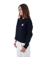 The Hurley Womens Supply Waffle Long Sleeve T-Shirt in Black