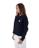 The Hurley Womens Supply Waffle Long Sleeve T-Shirt in Black