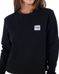 The Hurley Womens Supply Waffle Long Sleeve T-Shirt in Black