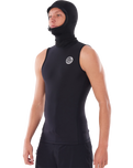 Flashbomb Hooded Polypro Thermal Rash Vest in Black