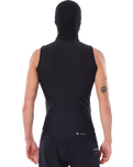 Flashbomb Hooded Polypro Thermal Rash Vest in Black